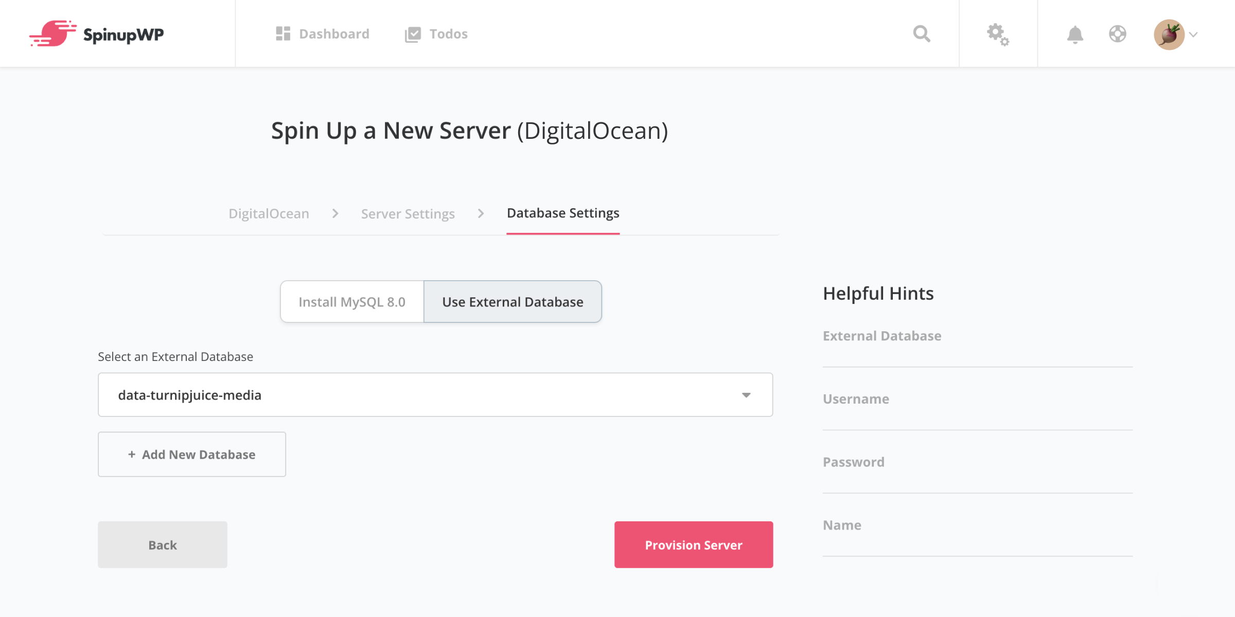 External Databases - SpinupWP